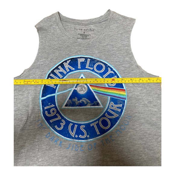 Love Tribe Pink Floyd grey tank top with embroidered trim. - Picture 3 of 5